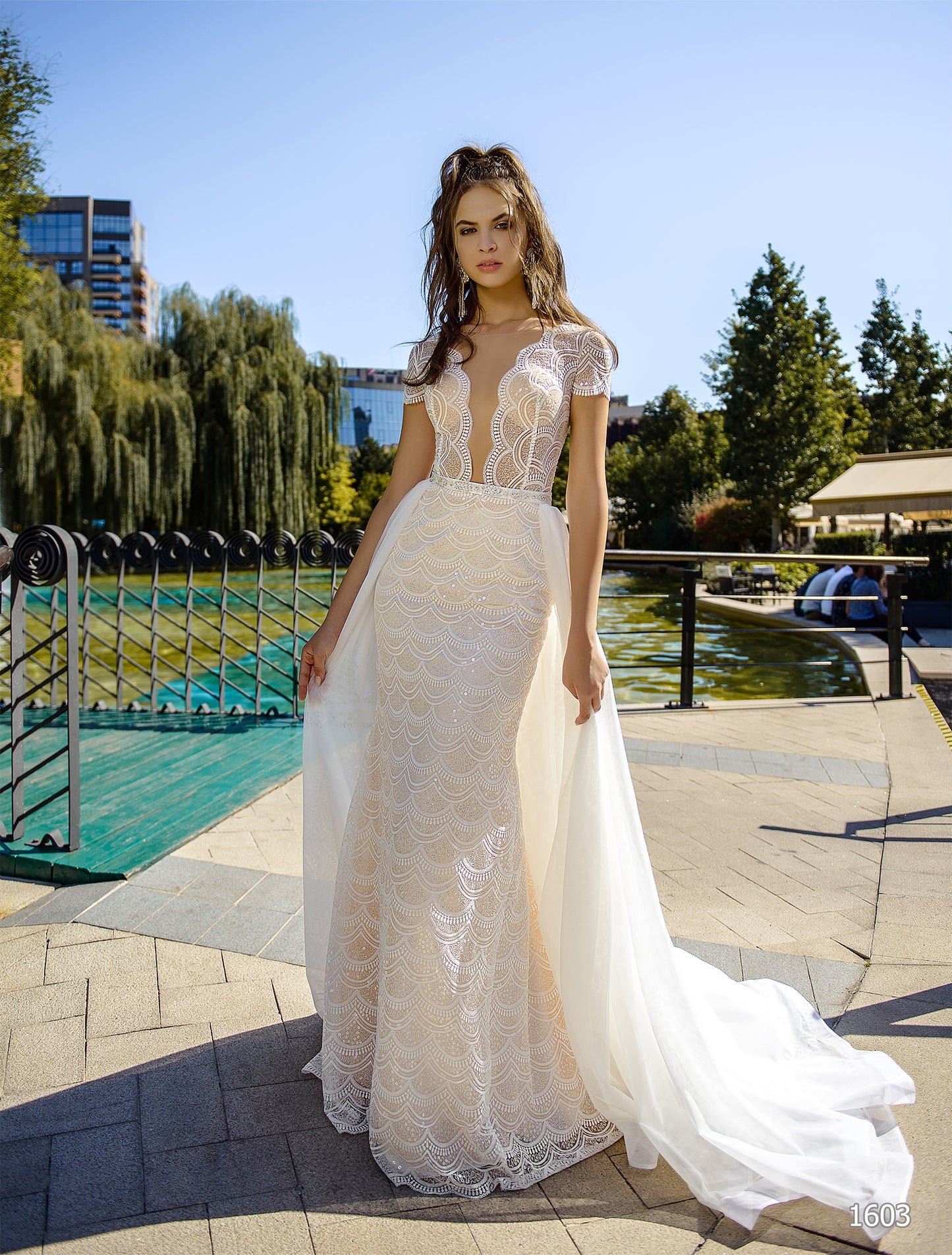 Two piece fitted wedding dress