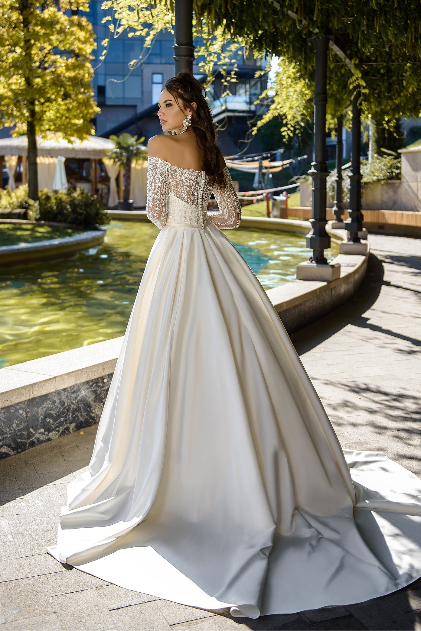 Off the shoulder princess wedding dress