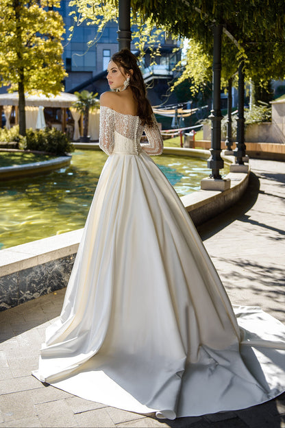 Off the shoulder princess wedding dress