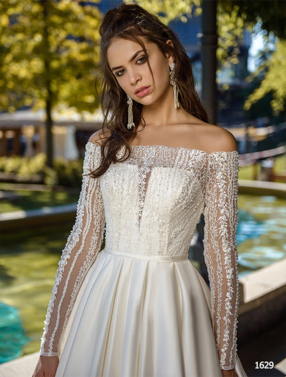 Off the shoulder princess wedding dress