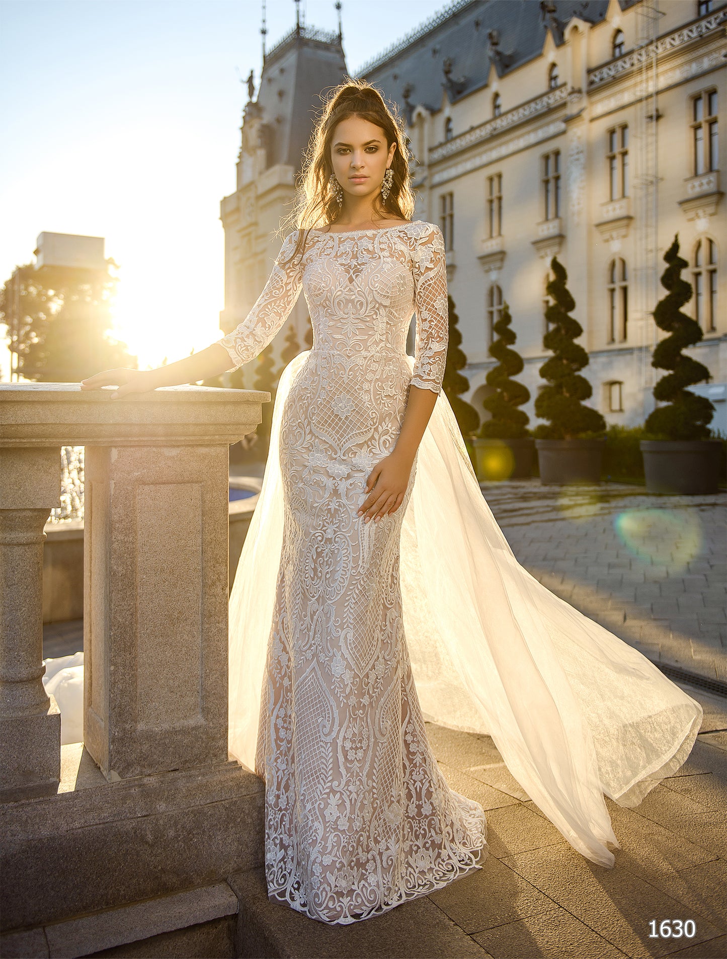 Two piece lace wedding dress