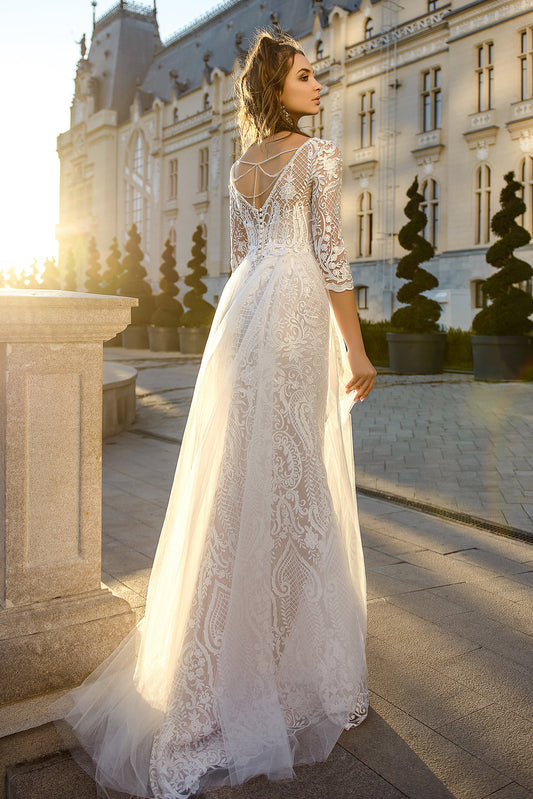 Two piece lace wedding dress