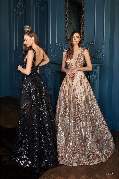 KatrinFAVORboutique-Black and lace dress Sequin evening wedding dress