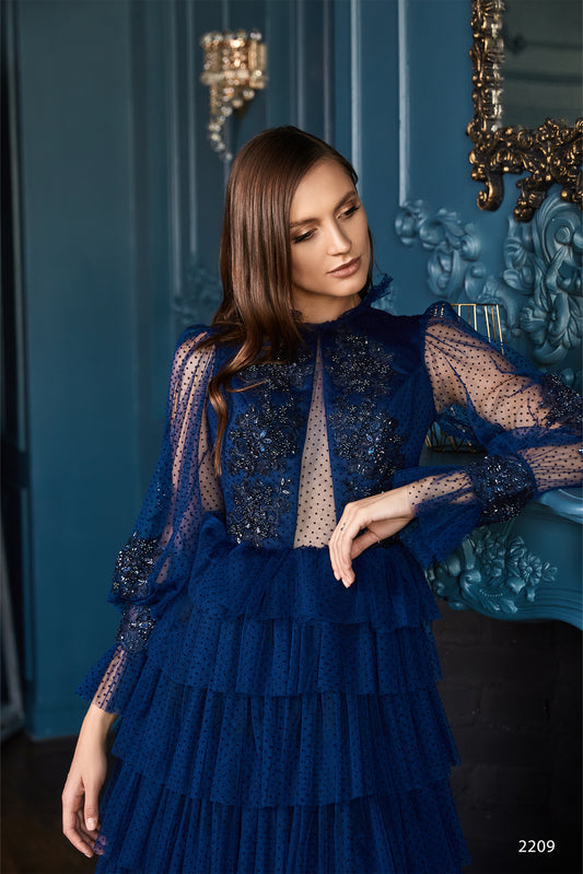 Navy evening dress Colorful bridal dresses