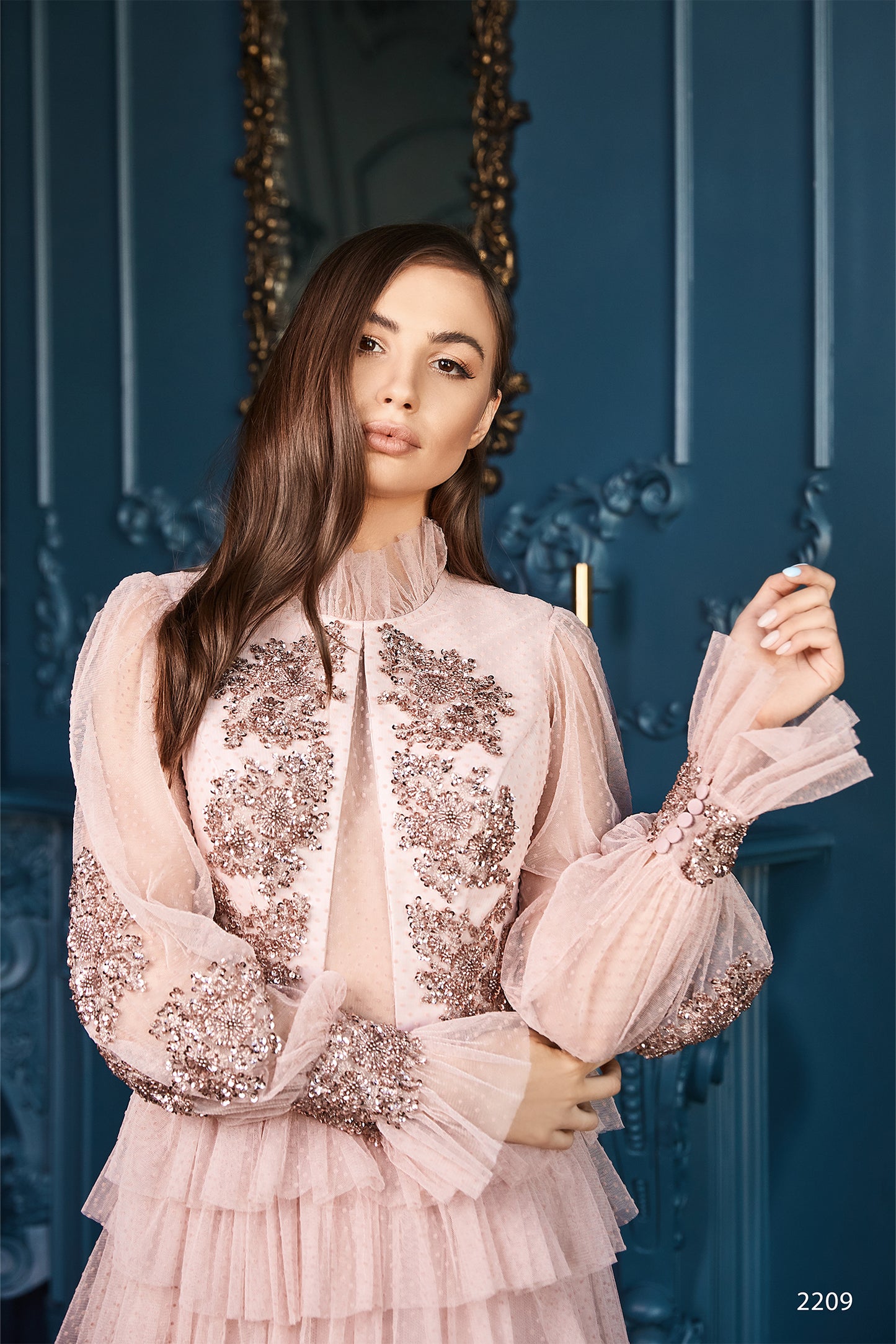 Navy evening dress Colorful bridal dresses