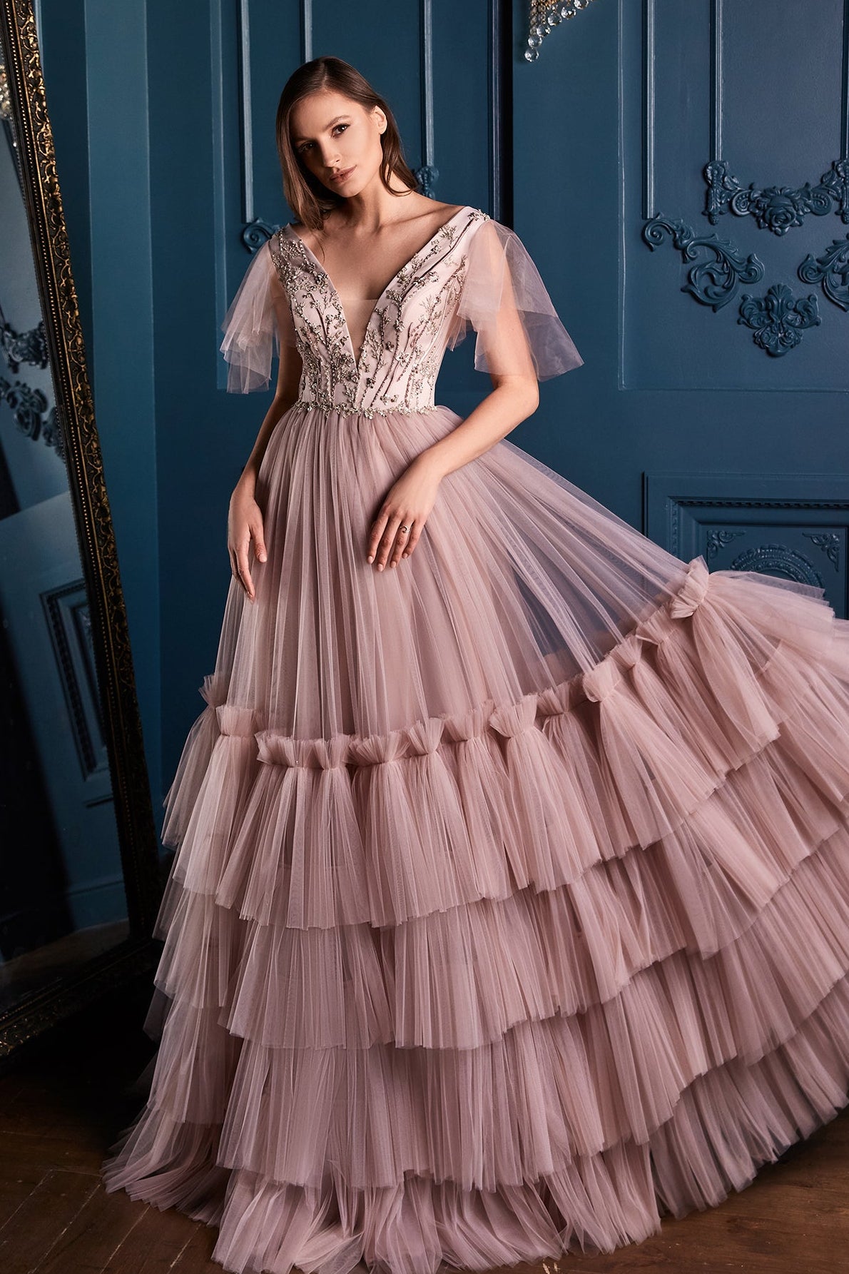 KatrinFAVORboutique-Ruffle maxi dress Formal dress party wear