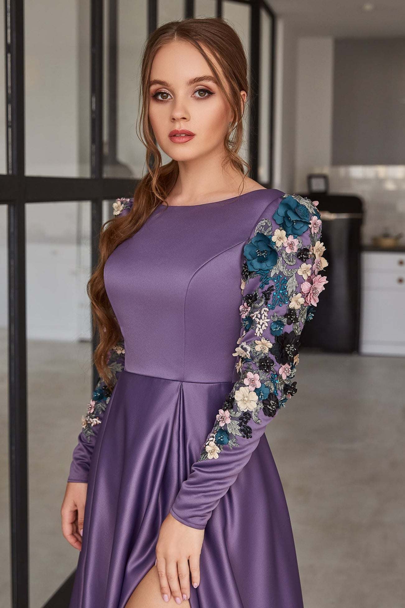 KatrinFAVORboutique-Mauve evening gown Women formal wedding guest dresses