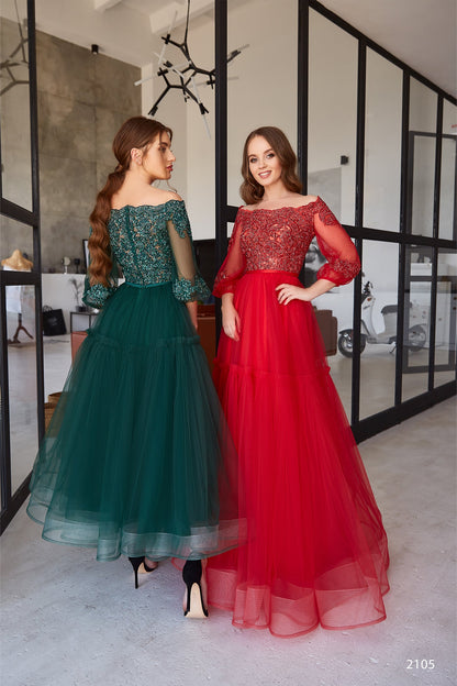 KatrinFAVORboutique-3 4 sleeve cold shoulder dress Trendy evening gowns