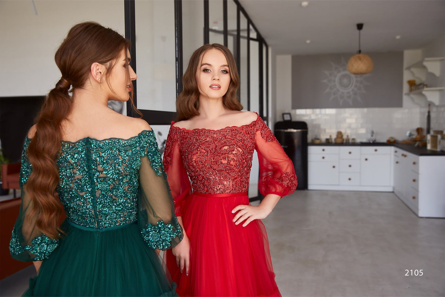 KatrinFAVORboutique-3 4 sleeve cold shoulder dress Trendy evening gowns