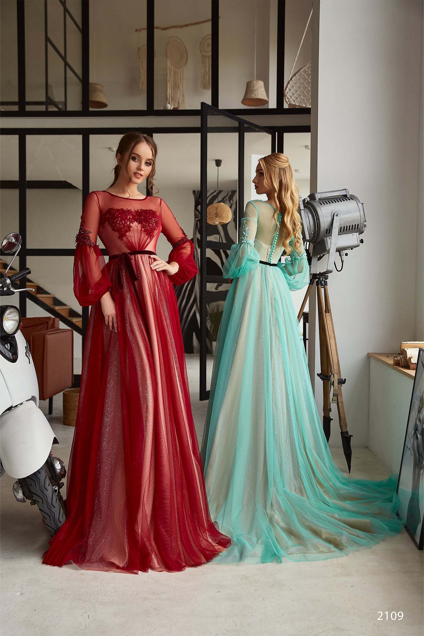 KatrinFAVORboutique-Sparkly gown with sleeves Formal evening gowns online 