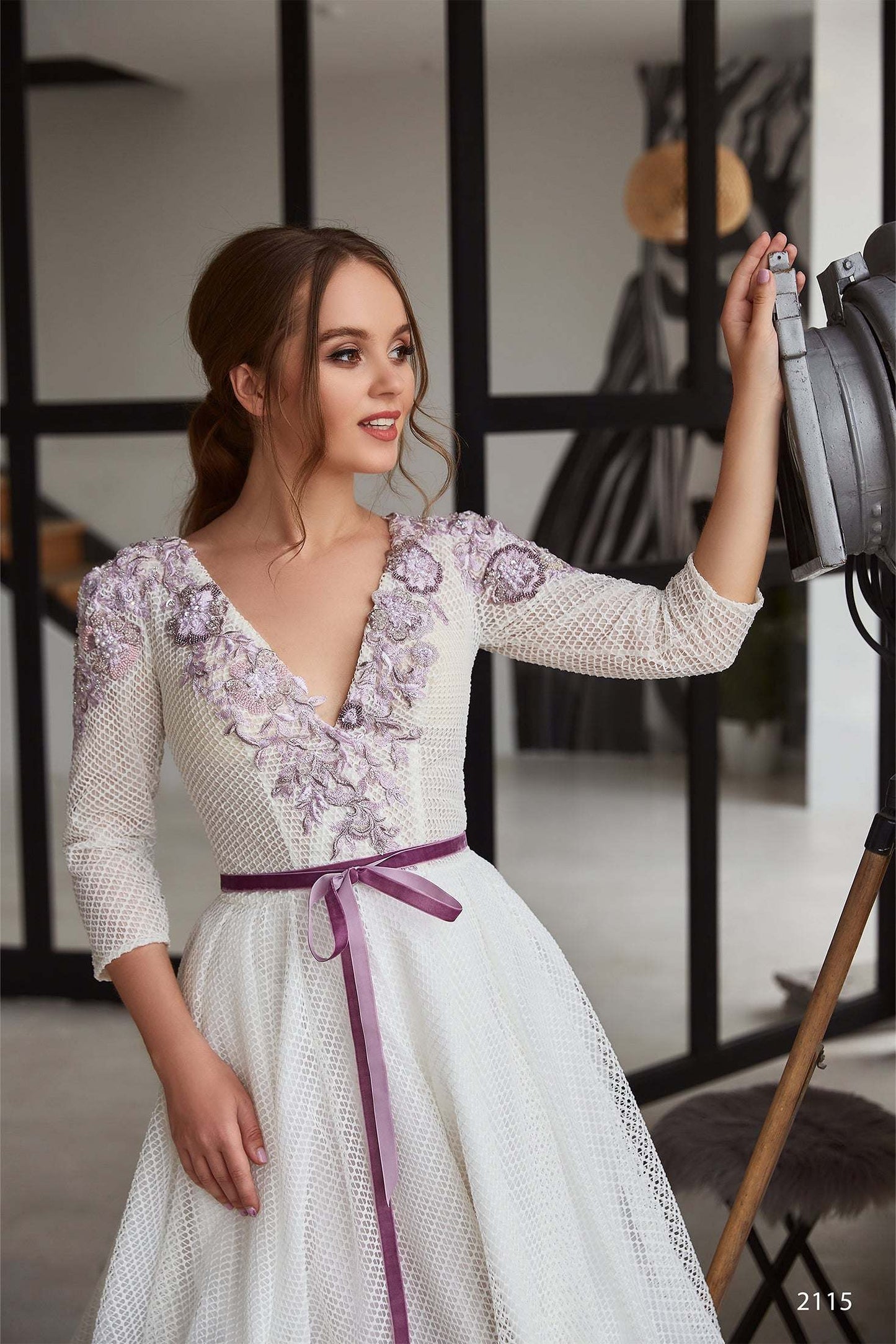 KatrinFAVORboutique-White dress with flower applique Discount gowns online 