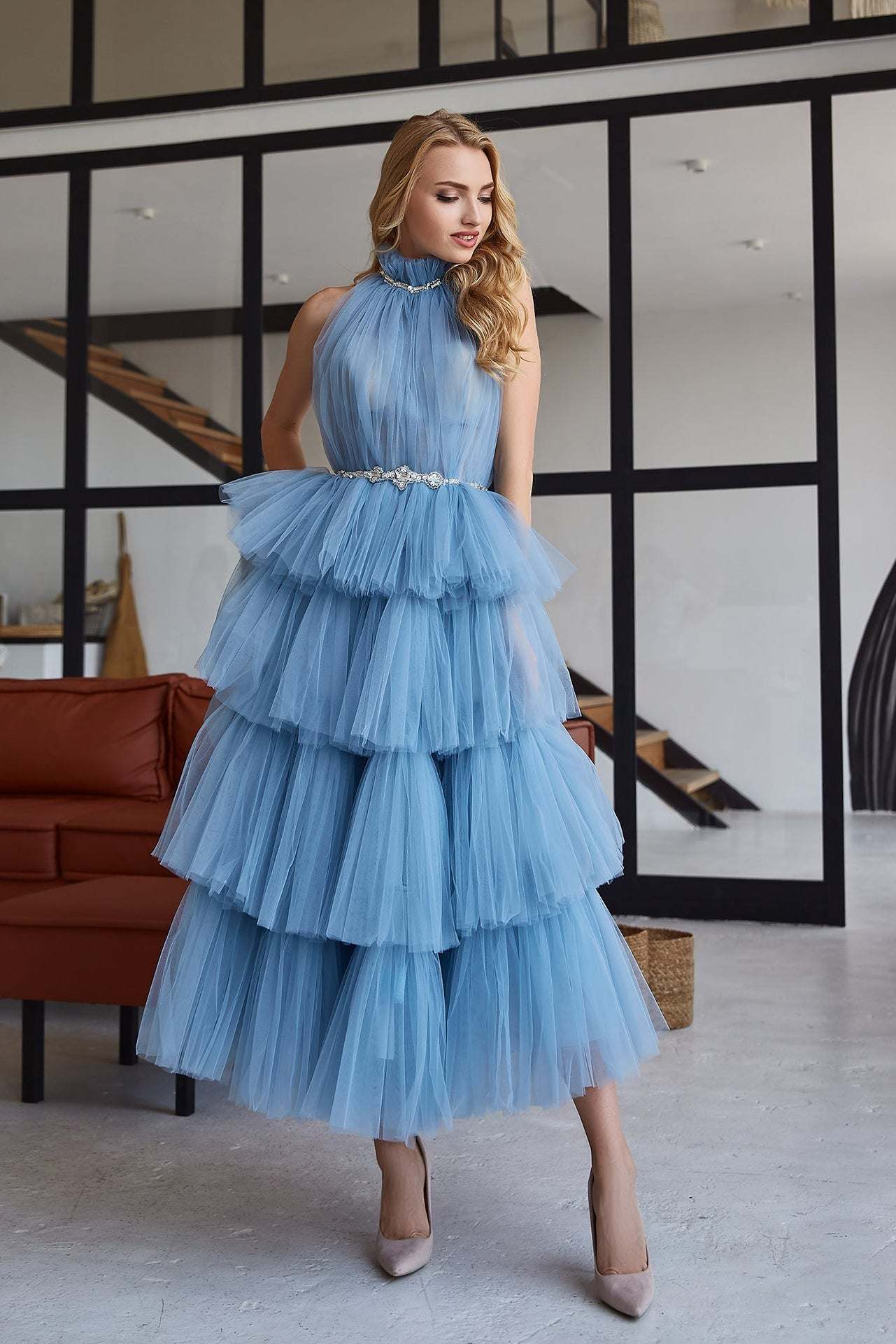 KatrinFAVORboutique-Tiered cocktail dress Midi womens formal dresses