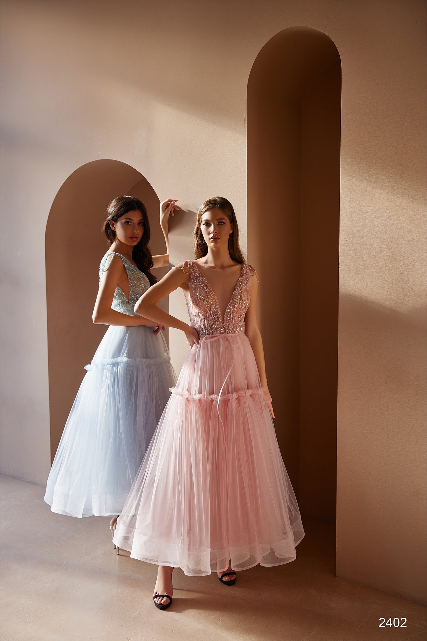 Puffy short dress Pastel cocktail dress Occasion wear