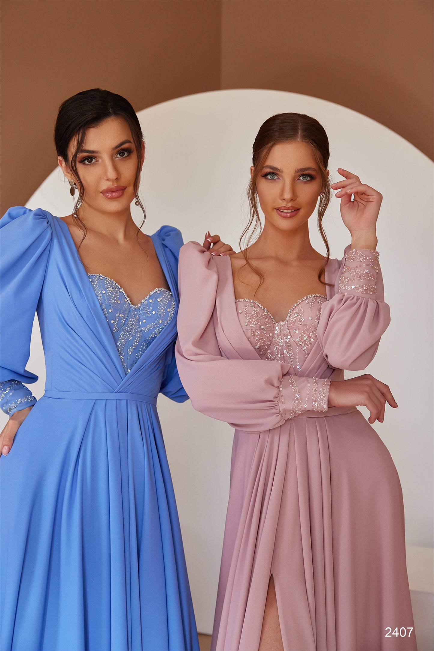 KatrinFAVORboutique-Long sleeve wedding guest dresses Elegant formal gowns