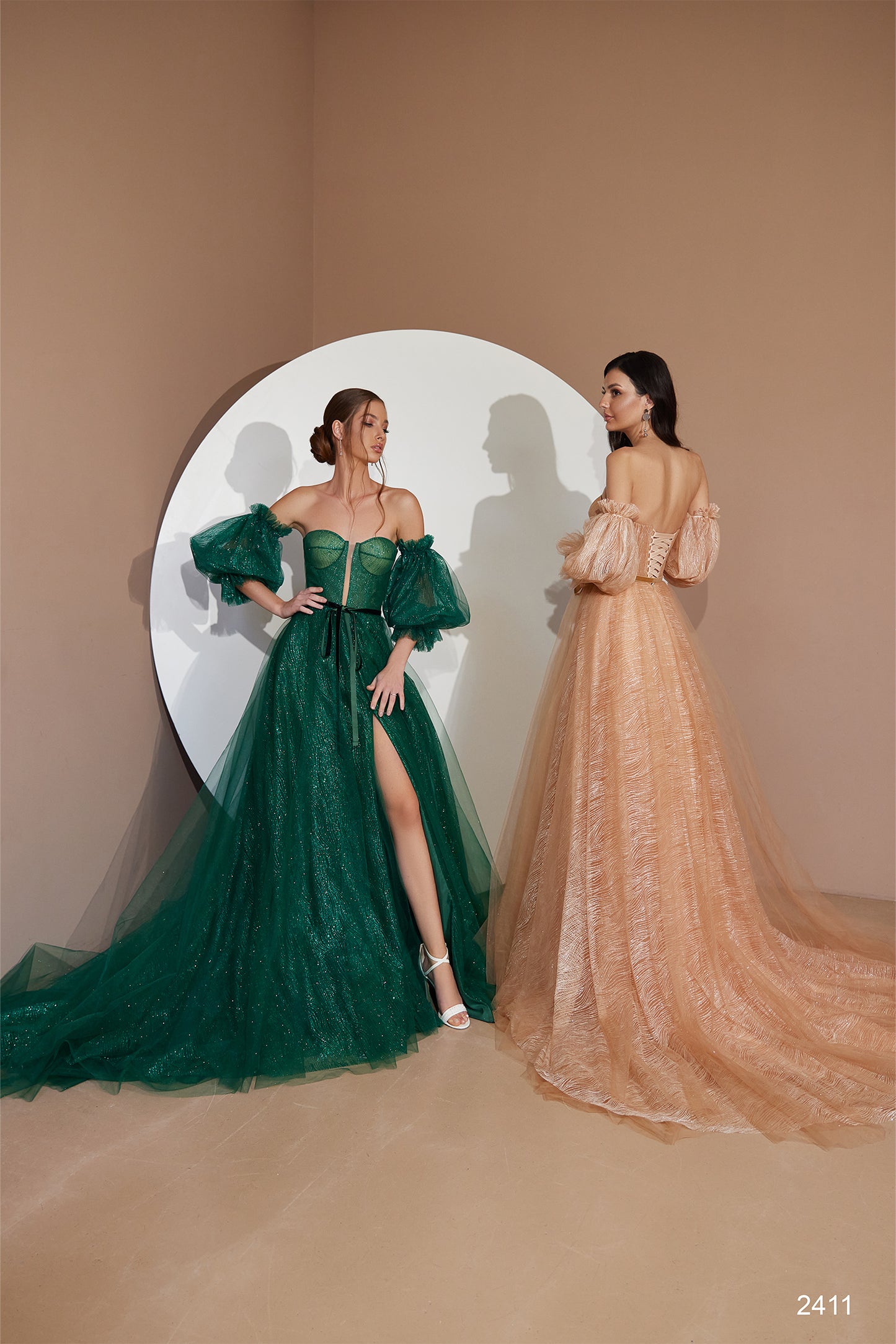 KatrinFAVORboutique-Puff sleeve gown with corset Fairy prom dress formal