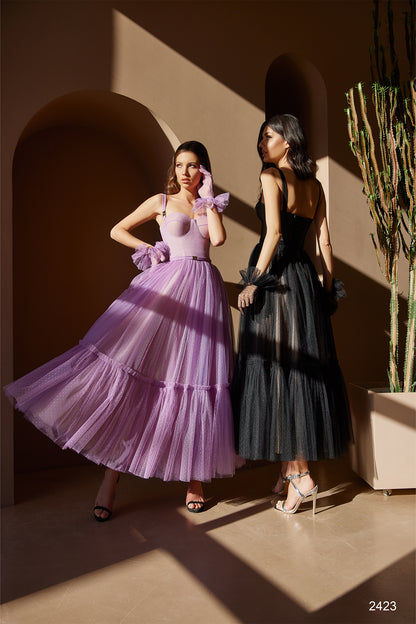 Corset dress midi Flowy cocktail dresses