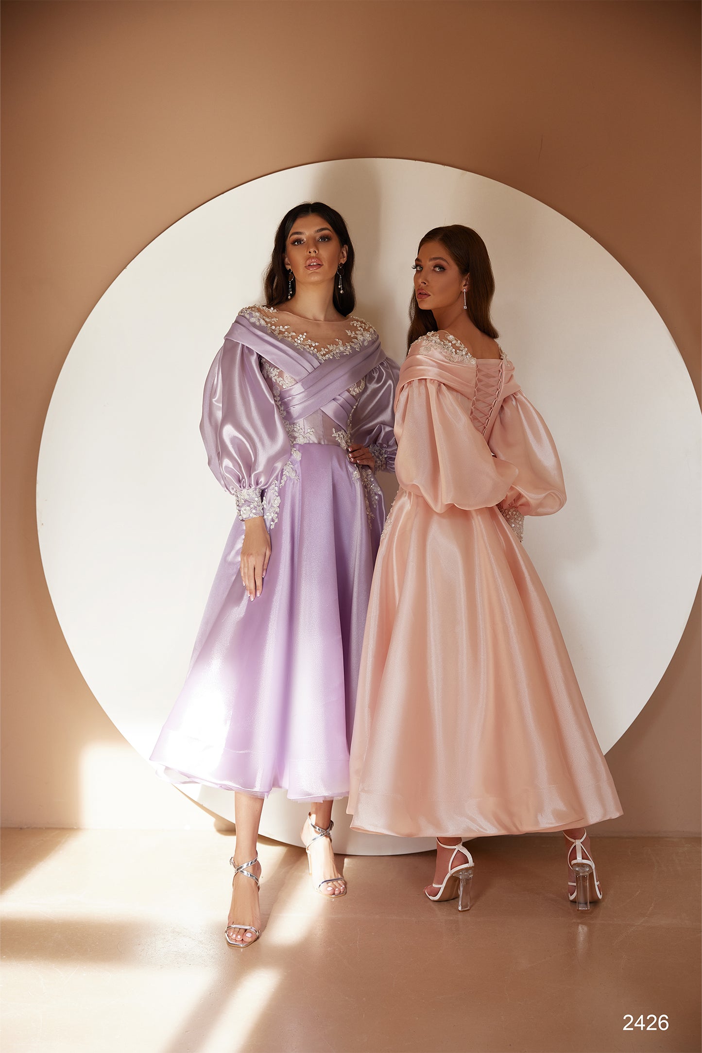 Puff sleeve midi dress Mother of the bride outfits