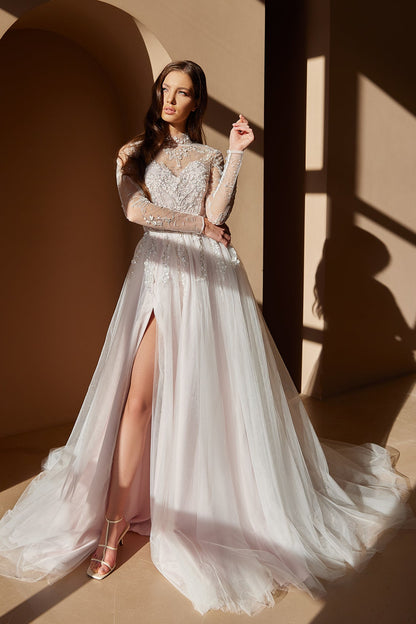 KatrinFAVORboutique-Alternative wedding dress Wedding gown blue and white