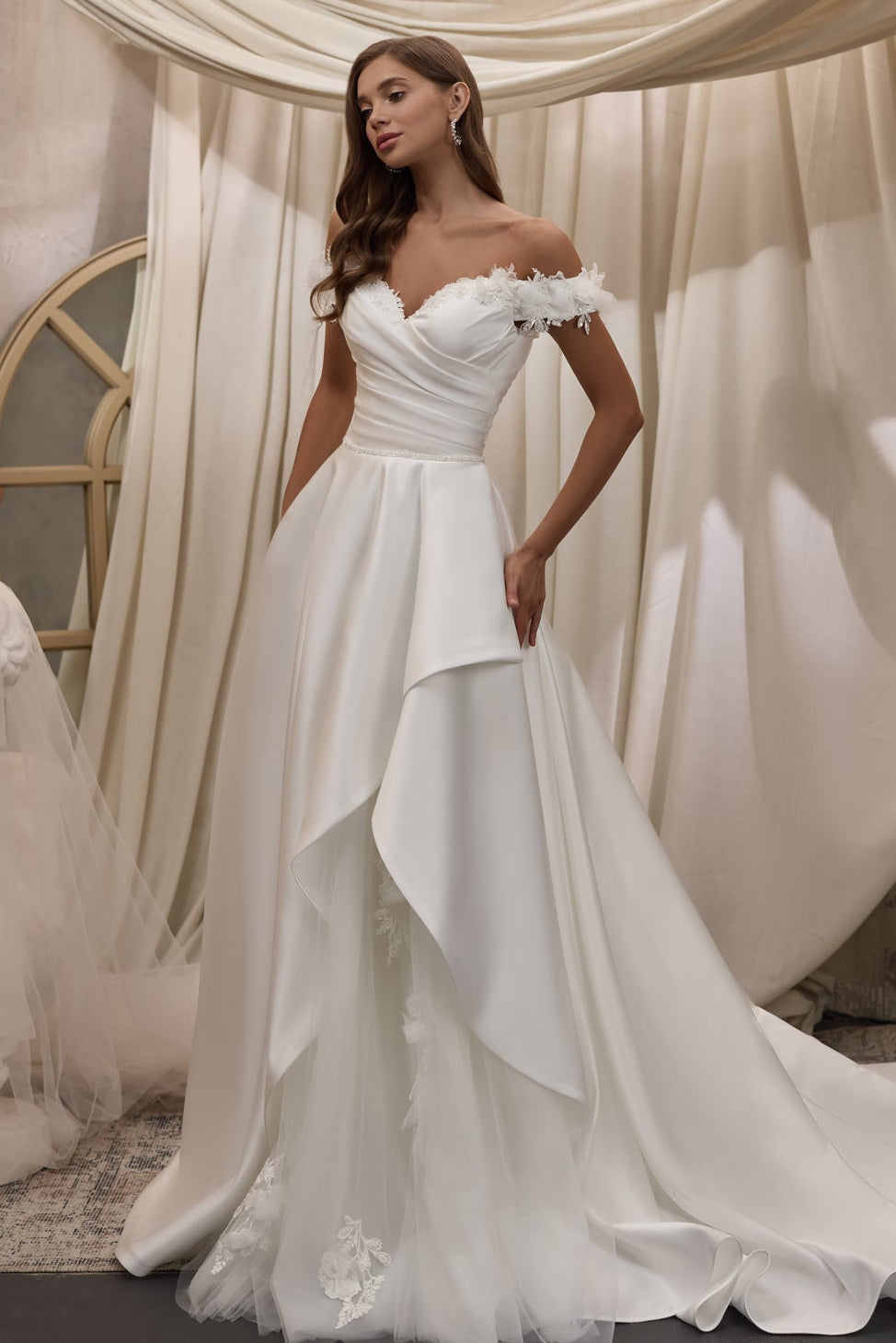 Satin a line wedding dress | Elegant dresses for wedding