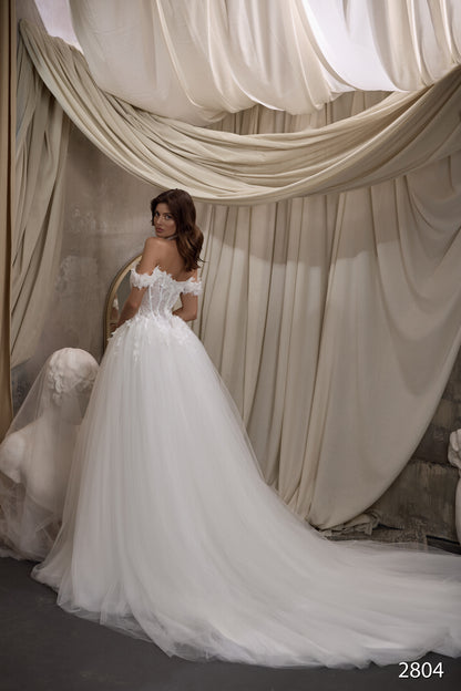 KatrinFAVORboutique-Ball gown off shoulder wedding dress Princess corset wedding dress