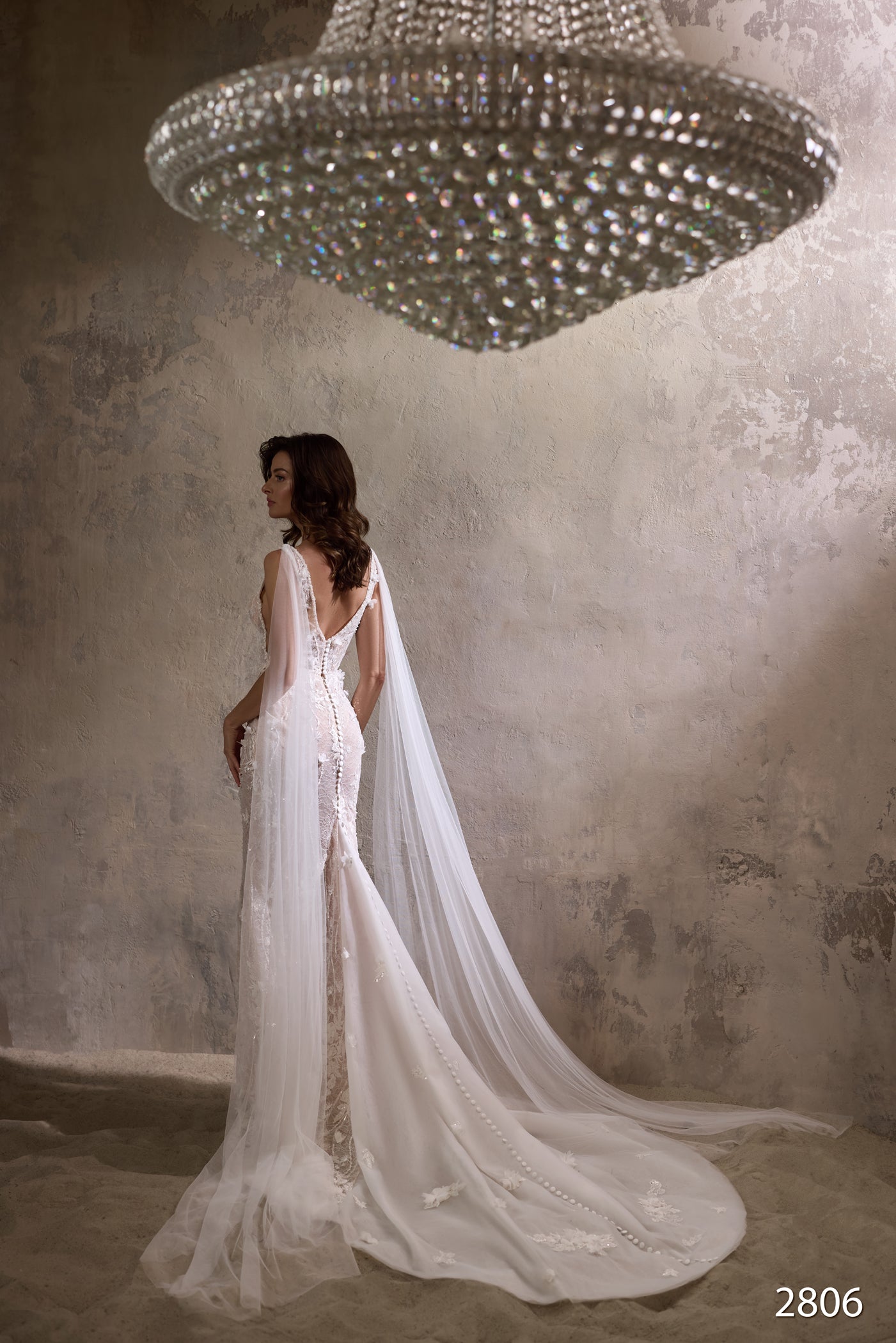 KatrinFAVORboutique-Tulle cape wedding dress goddess Blush bridal dresses