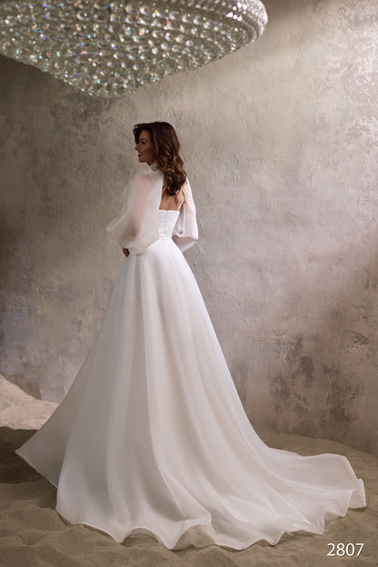 KatrinFAVORboutique-Wedding dress with long puffy sleeves Two piece bridal wear
