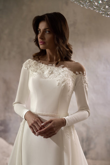 KatrinFAVORboutique-Wedding dress with buttons down the back One shoulder wedding gown