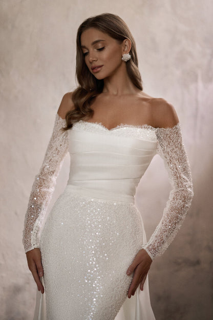 KatrinFAVORboutique-Off shoulder wedding dress sleeves Glam wedding dress