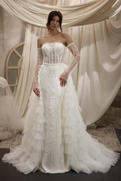 Corset fitted wedding dress | Convertible bridal dress | KatrinFAVOR