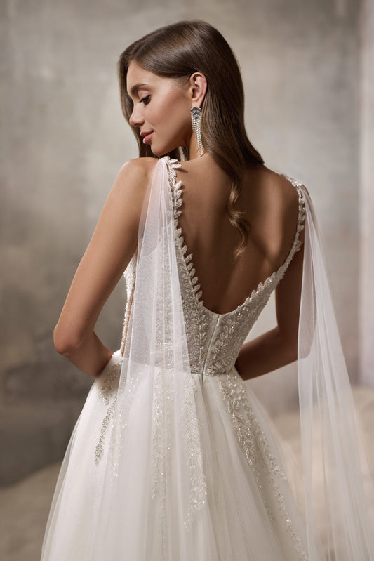 KatrinFAVORboutique-Cape wedding dress Bohemian style wedding dresses