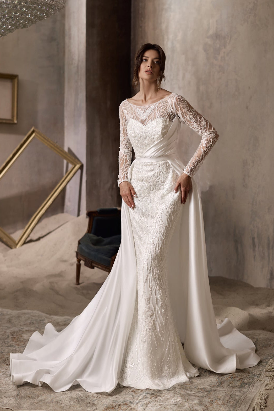 handcrafted bridal lace dress Dilara