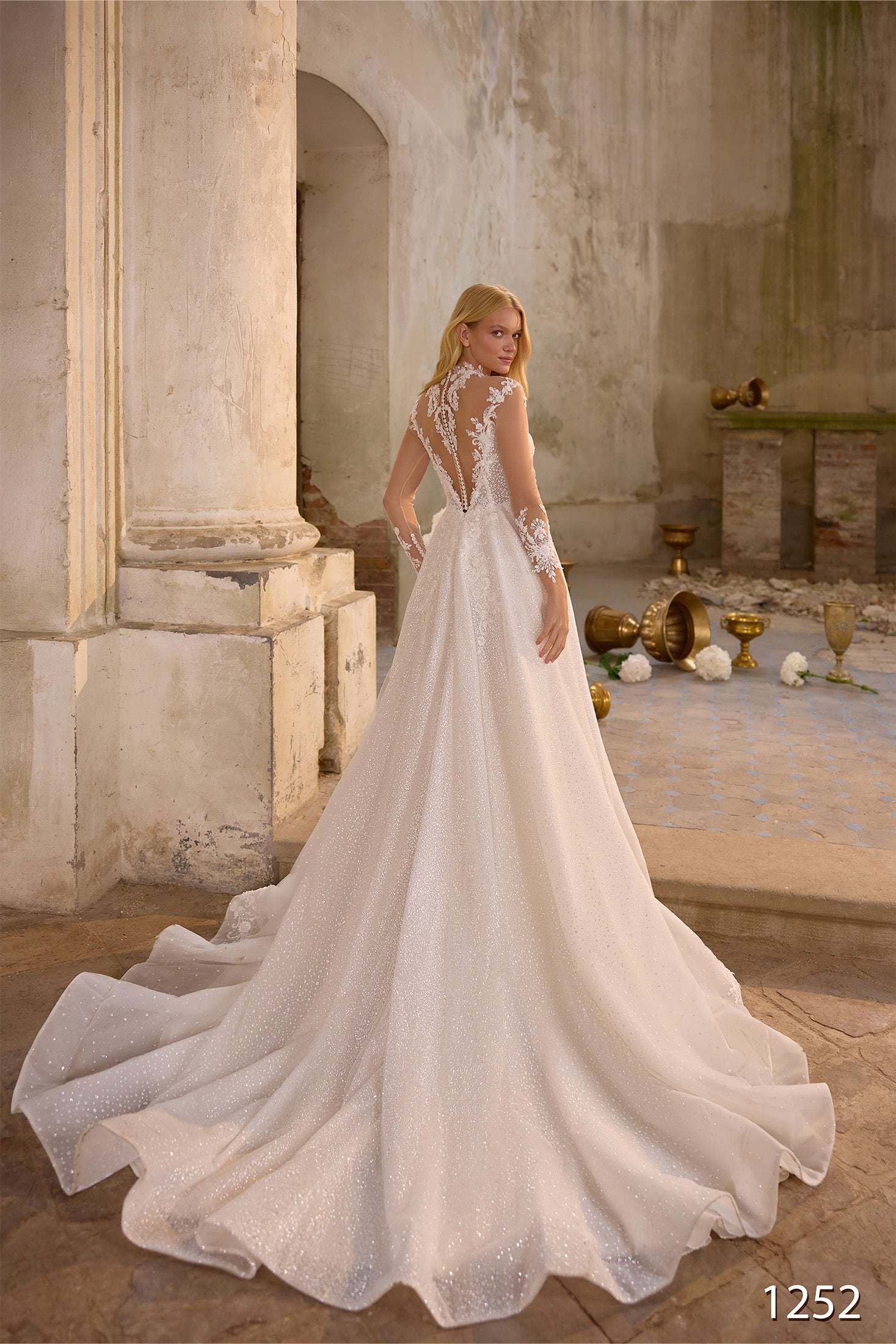 KatrinFAVORboutique-Illusion sleeve wedding dress Affordable bridal gowns