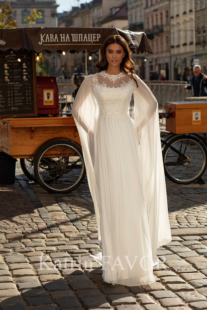 KatrinFAVORboutique-Medieval a-line chiffon wedding dress