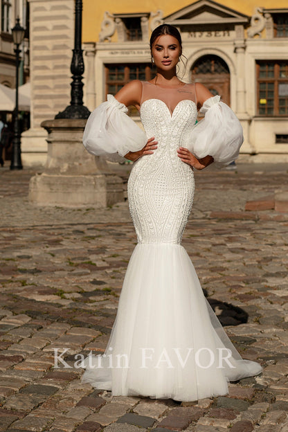 KatrinFAVORboutique-Sweetheart mermaid embroidered wedding dress