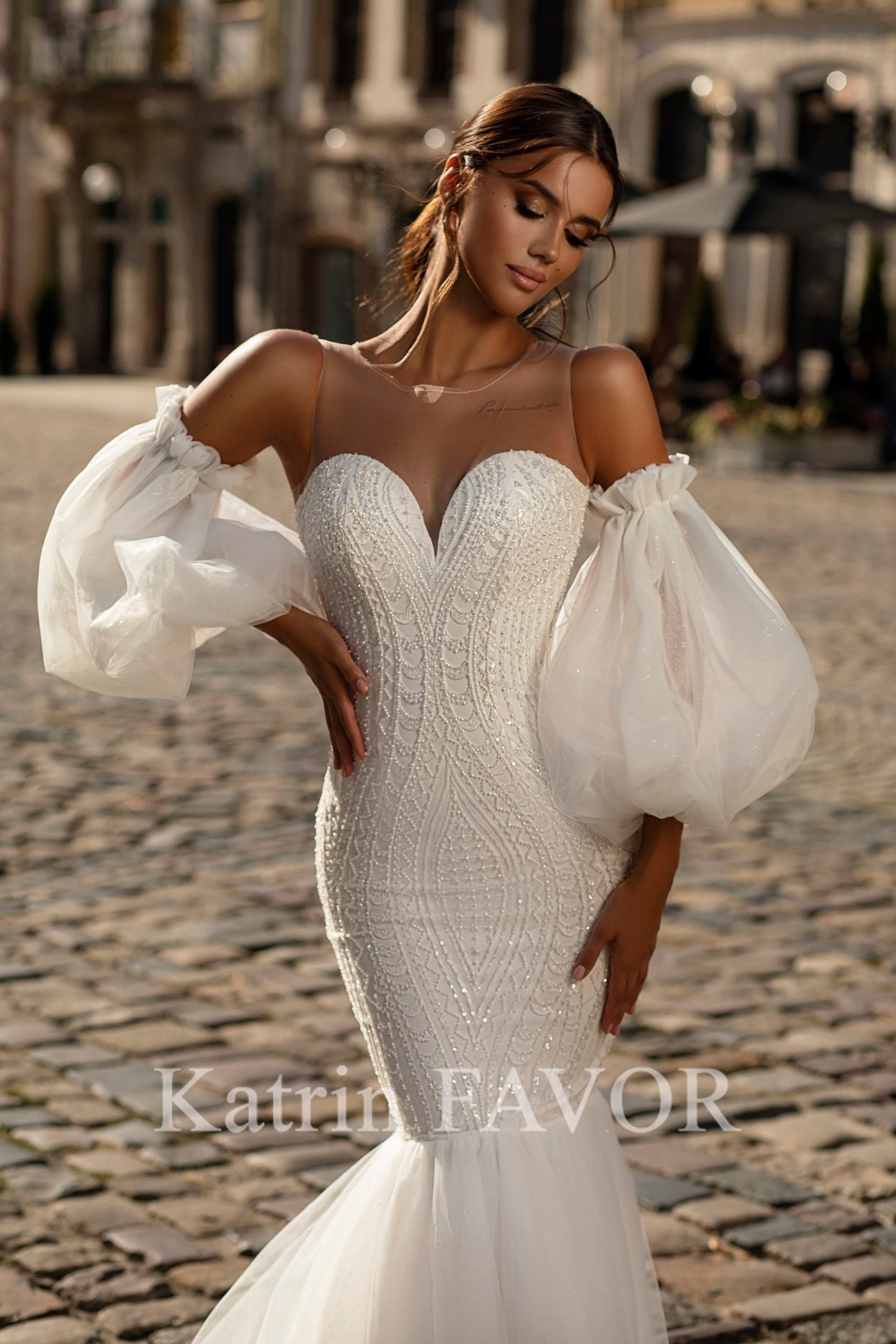 KatrinFAVORboutique-Sweetheart mermaid embroidered wedding dress