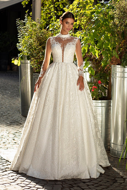 Lace ballgown princess wedding dress
