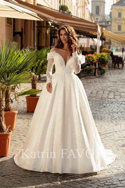 KatrinFAVORboutique-Off the shoulder princess ballgown wedding dress