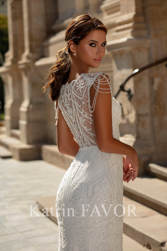 KatrinFAVORboutique-Luxury lace sheath wedding dress