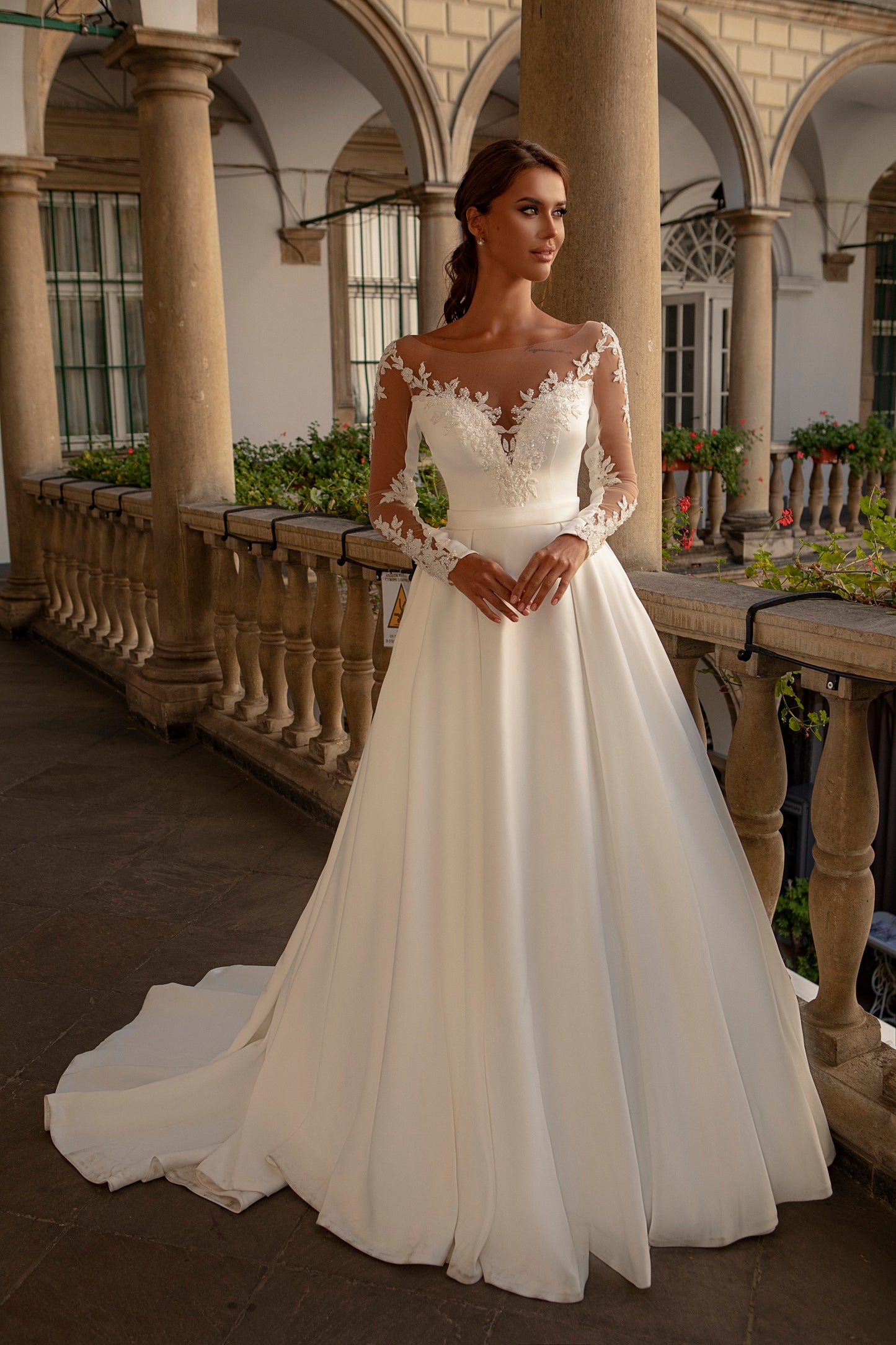 Satin ballgown unique wedding dress