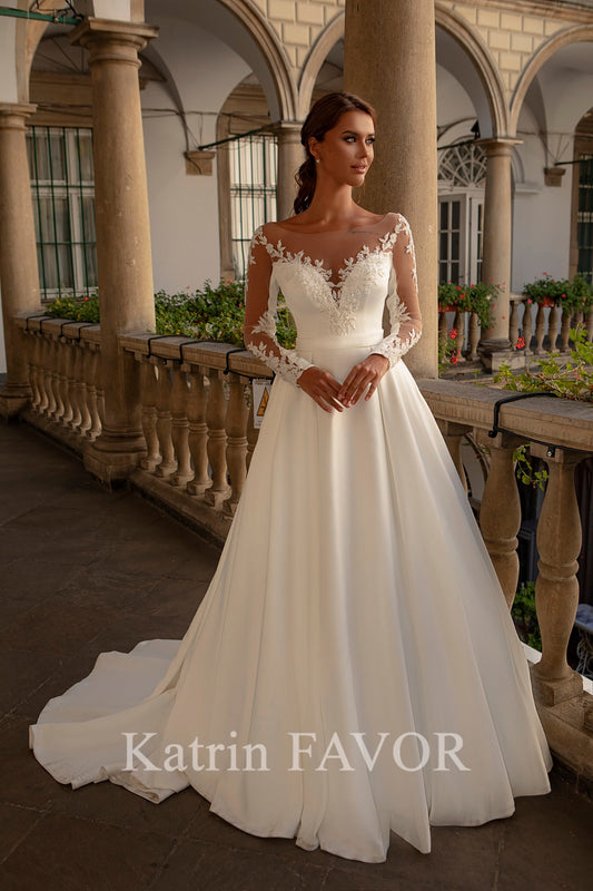 KatrinFAVORboutique-Satin ballgown wedding dress