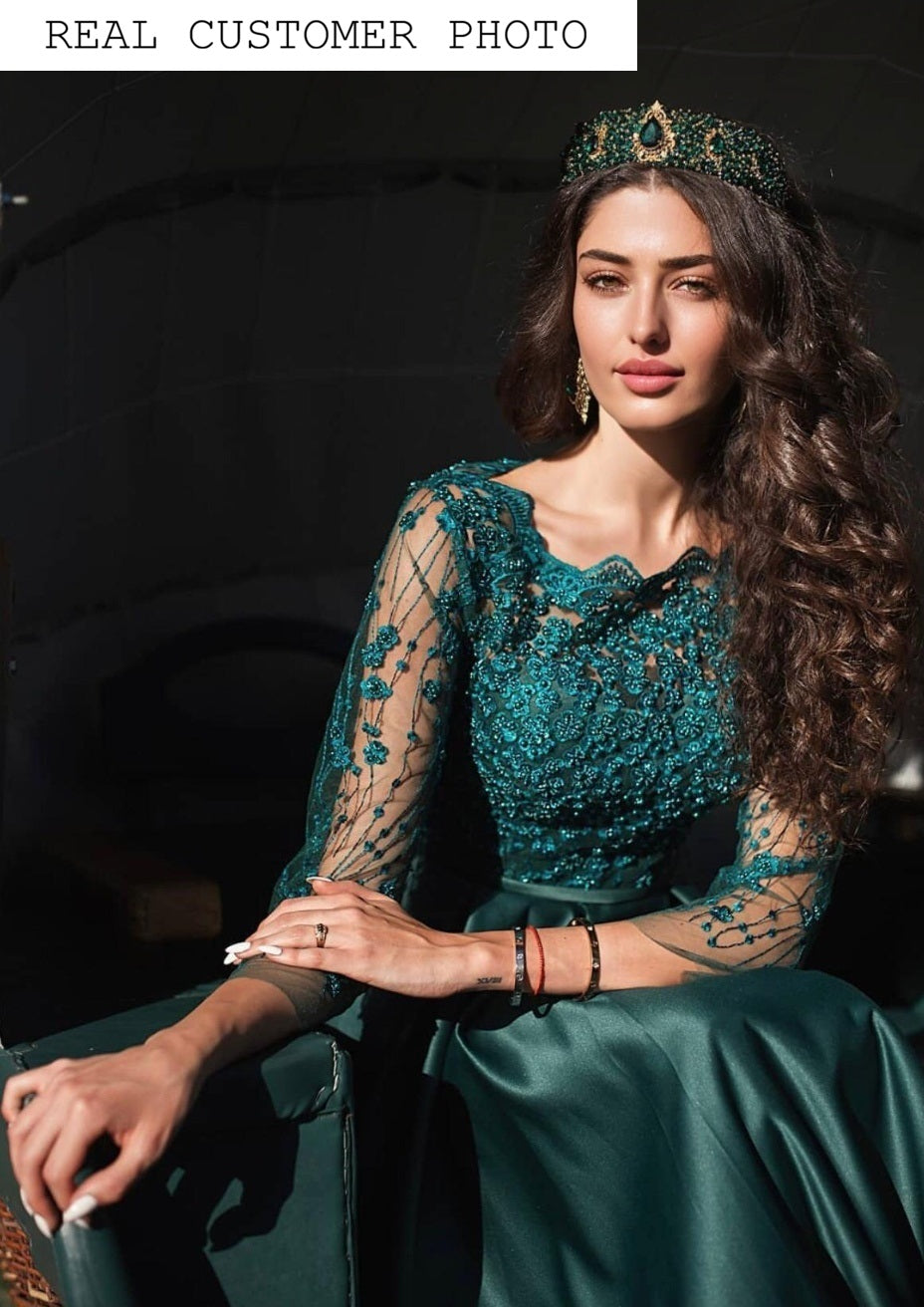 KatrinFAVORboutique-Formal long sleeve midi dress Ladies cocktail dresses