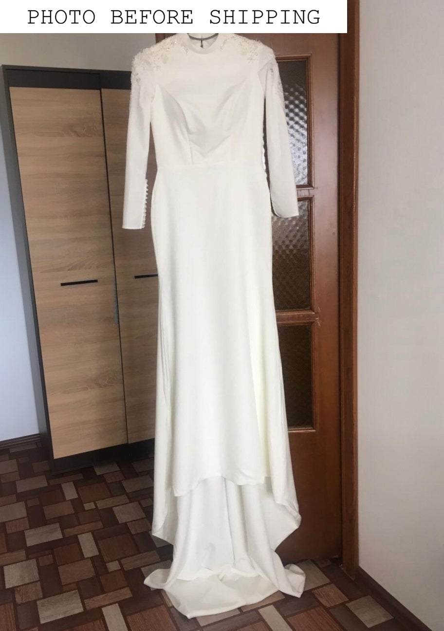 KatrinFAVORboutique-Modest wedding attire High neck dresses for wedding 