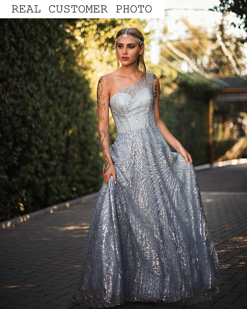 KatrinFAVORboutique-One shoulder evening gown Luxury classy rich outfits