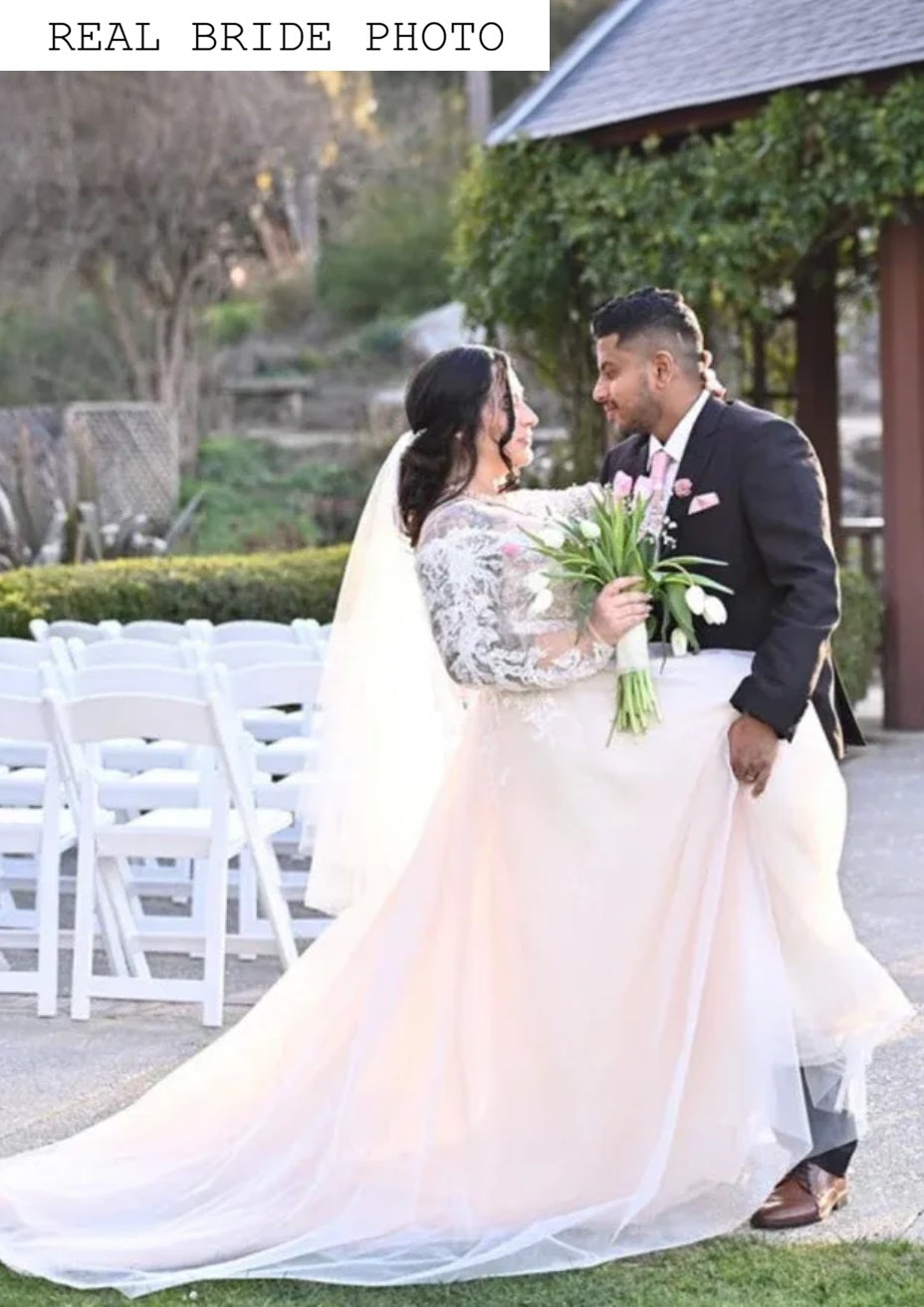 Off the shoulder rustic wedding dress