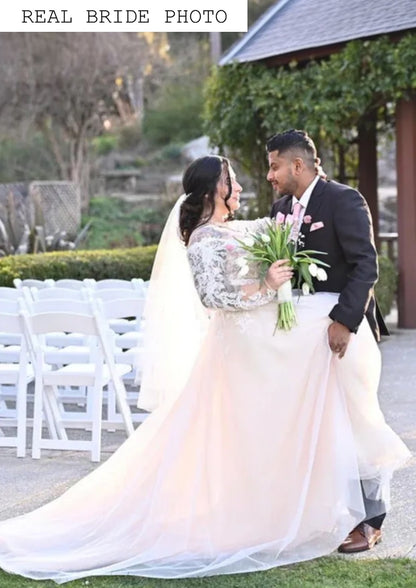Off the shoulder rustic wedding dress