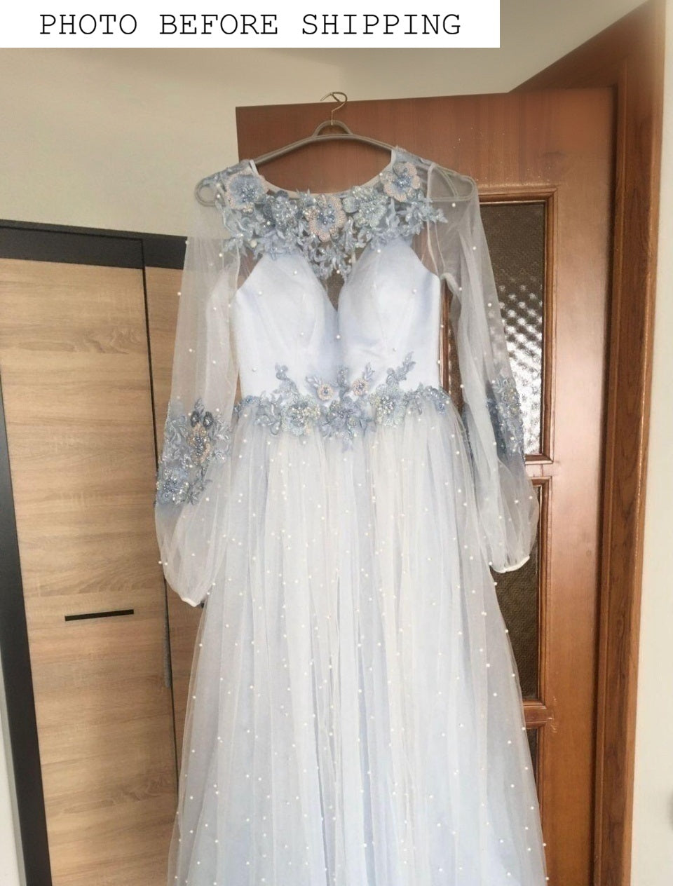 KatrinFAVORbourique-Fairytale prom dress Long sleeve a line evening gowns 