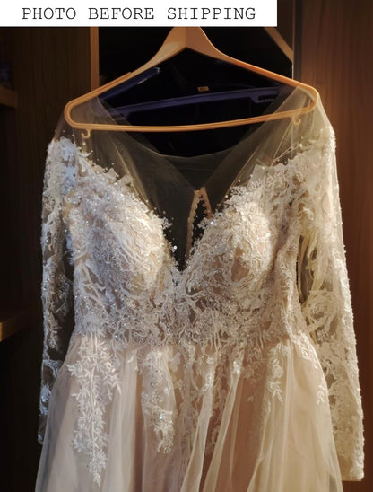 Off the shoulder rustic wedding dress