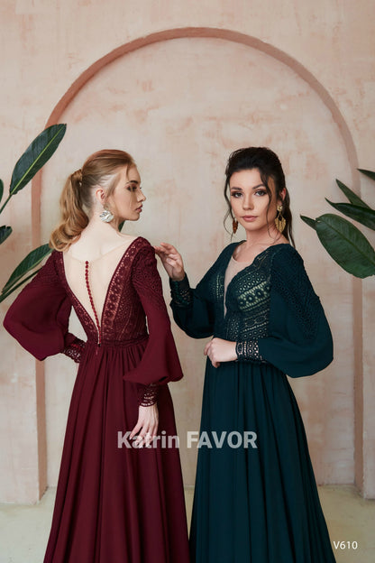 KatrinFAVORboutique-Bishop sleeve mother of the bride dress