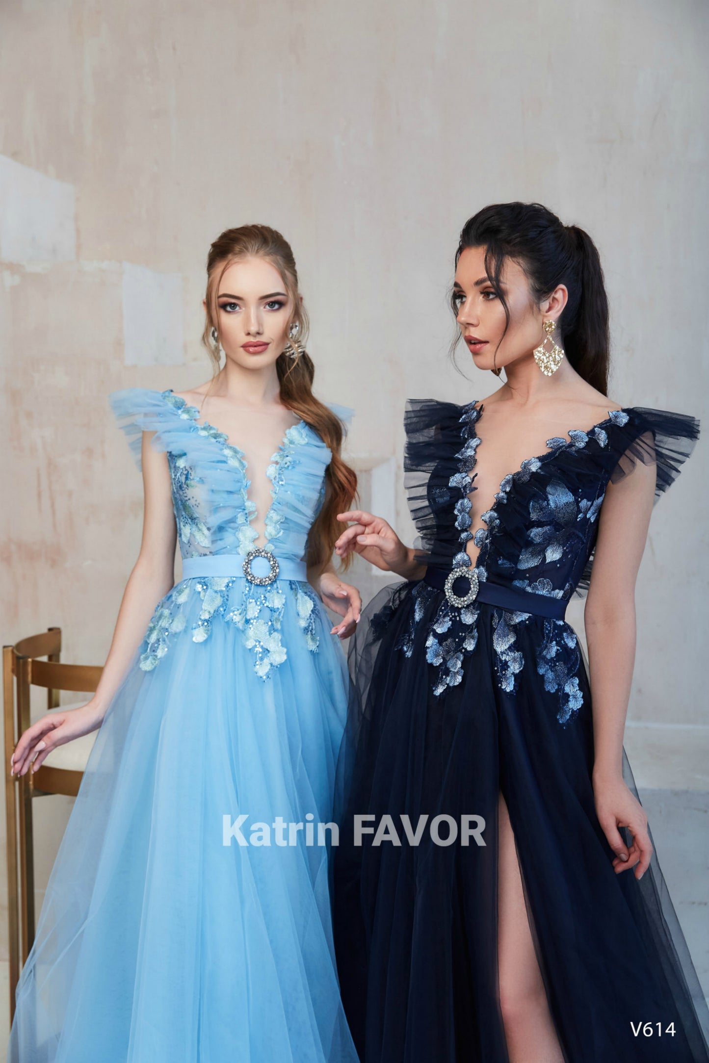 Blue fairytale evening gown