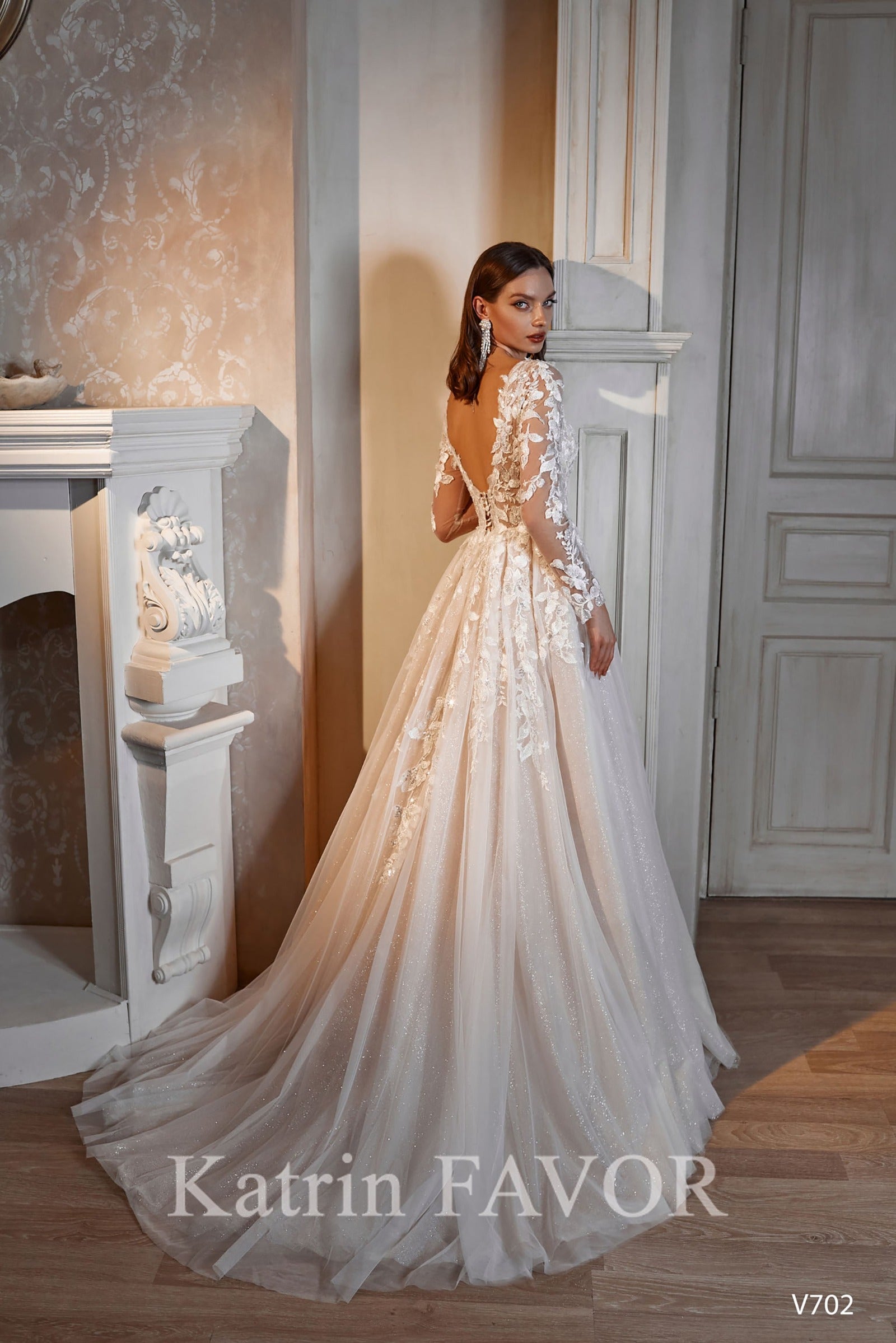 KatrinFAVORboutique-Open back long sleeve embroidered wedding dress